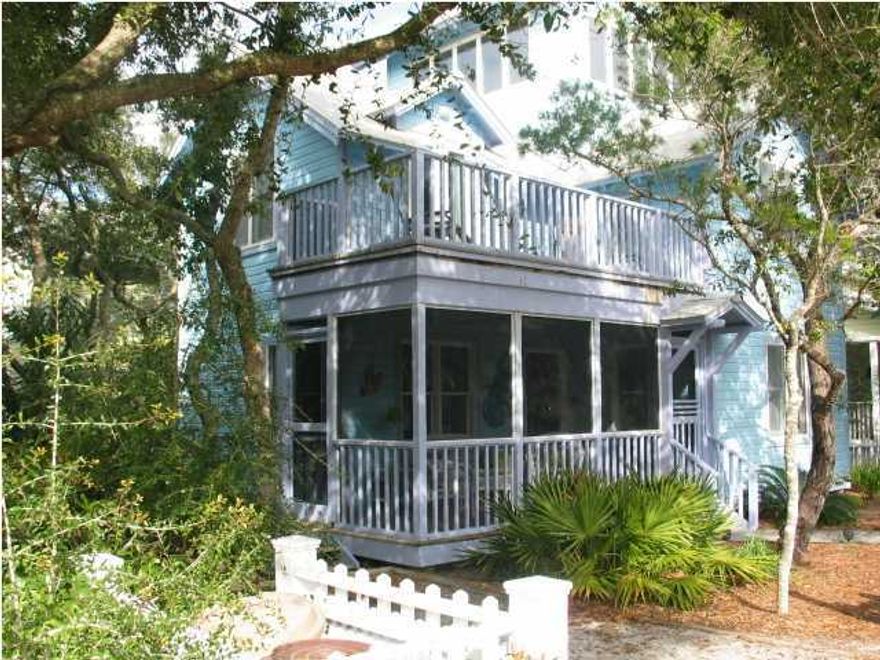 If you're looking for your perfect Seaside cottage you've just found it! This cottage is located just 4 lots from the beach. It is only two blocks from town square and very close to all Seaside amenities. This cottage has two bedrooms and two full baths. It also boasts a well equipped kitchen with a dining area. A great rental cottage with outside shower as well as off-street parking. It has porches and decks on the 1st, 2nd, and 3rd floors, where you can watch people walking by, get respite from the sun, or enjoy your breakfast. A special bonus is the lovely 14'x14' tower room that doubles as a third sleeping area for 2, encased by windows on all 4 sides; a perfect place to relax or view the gulf and Seaside rooftops or the sunset at the end of the day.