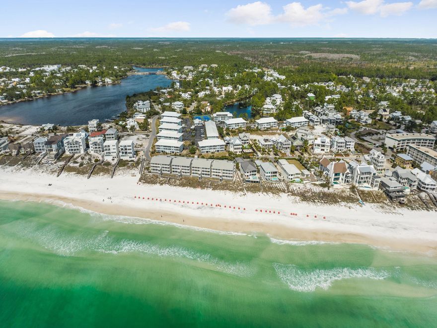 NEWLY RENOVATED! This unit has fantastic rental numbers! Always rented!  FULL updates all new floors, pipes, toilets, fixtures and vanities, new hot water heater, new paint and new base boards and ceiling molding throughout. Sellers are motivated! Priced to sell!  Discover this stunning 2-BR condo at Beachside Villas in Seagrove, just south of 30A and steps from pristine beaches. Enjoy easy beach access, a tram to nearby beaches, and over $55k in annual rental income--ideal for investors! The condo features granite countertops, and a charming shiplap accent wall. Relax on the covered patio with green space views and a BBQ grill. The ground floor offers easy access to the beach, seasonal heated pool, and tennis court. The full-size stackable washer and dryer were replaced in 2020, and the condo has seen even more recent updates, like freshly painted doors, new door hinges,  the pride of ownership really shows. The property has successfully passed the state-mandated Milestone Inspection,  Eastern Lake, one of many popular Dune Lakes is steps away with a public picnic area and boat ramp with parking to launch your paddle boards and small boat. Seasonal heated swimming pool,  tennis courts and shuffleboard all included for your enjoyment. Additional fishing dock on Tresca lake located next to units.
