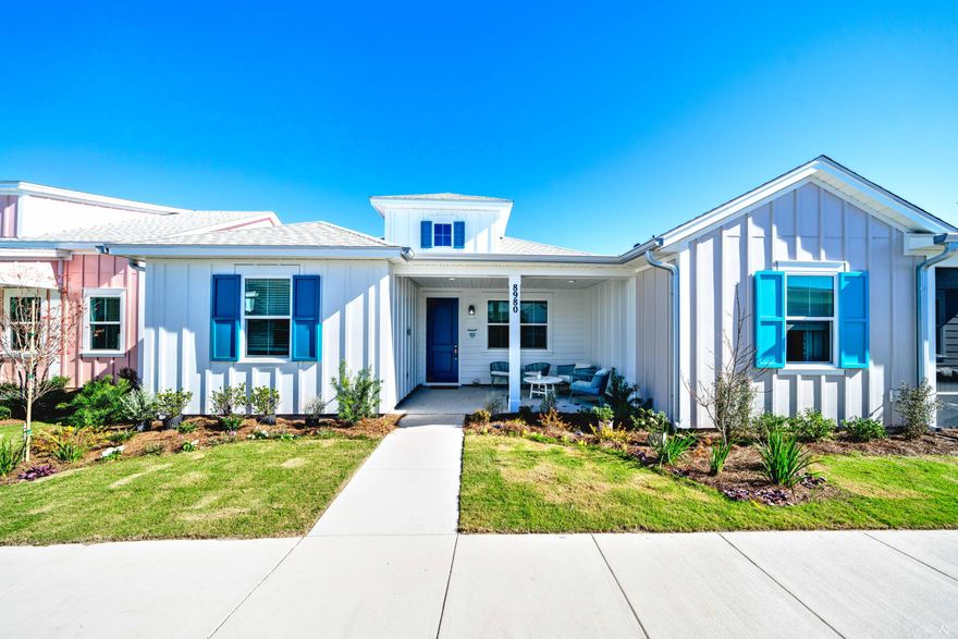 Welcome to Coral Reef Way, where resort-style living meets refined coastal elegance. Premium Upgrades. 2-bedroom | 2-bath Camellia Cottage is available for purchase. Offering every detail you've been searching for, from its prime location near to world-class amenities, to its impeccable interior finishes. Step inside to discover an open-concept floor plan adorned with luxury plank flooring throughout and anchored by a stunning quartz extended kitchen island. The gourmet kitchen showcases upgraded cabinetry, designer wall tile, creating the perfect space for both entertaining and everyday living.This is more than a home--it's a 55+ luxury community experience that blends relaxation, recreation, and connection. Retreat to your spacious bedrooms, each designed for comfort and privacy, while upgraded baths feature elevated tile work and modern finishes. The epoxy-finished garage adds both function and polish. Outside your door, Latitude Margaritaville Watersound offers a lifestyle like no othermultiple resort-style pools, pickleball, fitness centers, waterfront restaurant, live entertainment, planned activities, and so much more. Future amenities include a marina on the Intracoastal Waterway ensuring endless ways to embrace the coastal lifestyle. Plus, you're just a short drive from the sugar-white sands and turquoise waters of the Emerald Coast. 