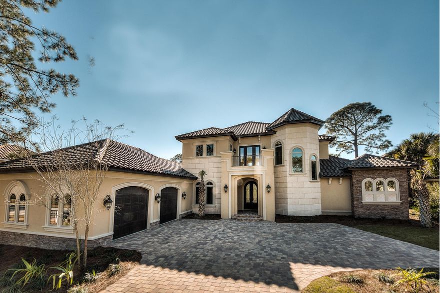 This Elegant Custom Estate Home features 4 spacious bedrooms and 5 baths. A warm and inviting 2 story foyer greets you with views of the pool and golf course. The spectacular entrance is accented with soaring ceilings, formal living area, fireplace, and a wall of glass windows providing for tranquil pool and golf course views. The gourmet kitchen features custom cabinetry, quartzite and limestone countertops, top of the line appliances, kitchen island, tile backsplash, recessed lighting, and spacious walk in pantry. This well designed floor plan conveniently situates the Master Suite on the main level, offering privacy and generous square footage. The home plans are located on the documents page. More information and pictures to follow!