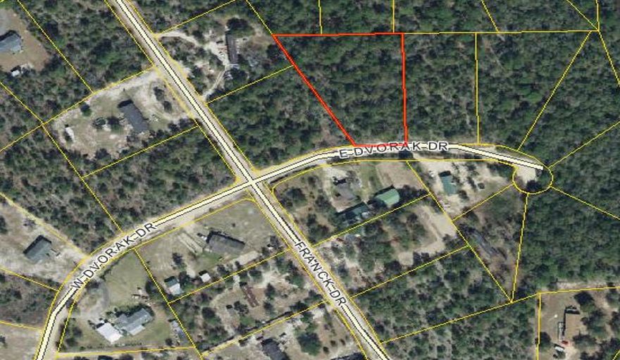 Closest home for GPS purposes is 70 Dvorak. Seller has no history, believes mobile homes can be placed but buyer should verify all info.