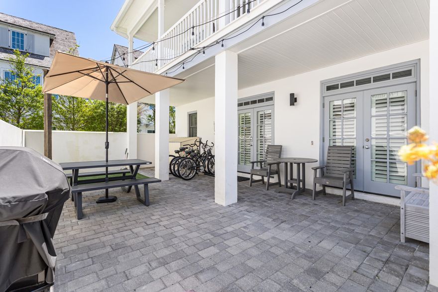This freshly renovated 2 Bedroom 3 bath beach home is located south of 30A in the gated community of Sunset Beach. The floor plan has an open concept with the kitchen, living, and dining areas. The kitchen features granite counter tops, breakfast bar with additional seating, and stainless steel appliances with a new dishwasher and refrigerator. HVAC replaced 2 years ago, and an EV charging plug has been installed. The first floor has travertine floors throughout, an electric fireplace, and a full bathroom. The second floor includes hard wood flooring throughout, master suite and guest bedroom with second floor balcony access from both rooms. Crown molding & 9 ft ceilings throughout 1st & 2nd floors. Plantation Shutters throughout the home including on all (4) French Doors.