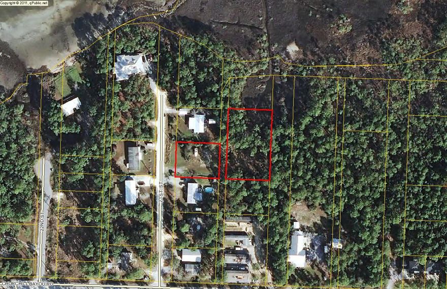 Total of 6 lots and some water frontage on canal. Possible water views!