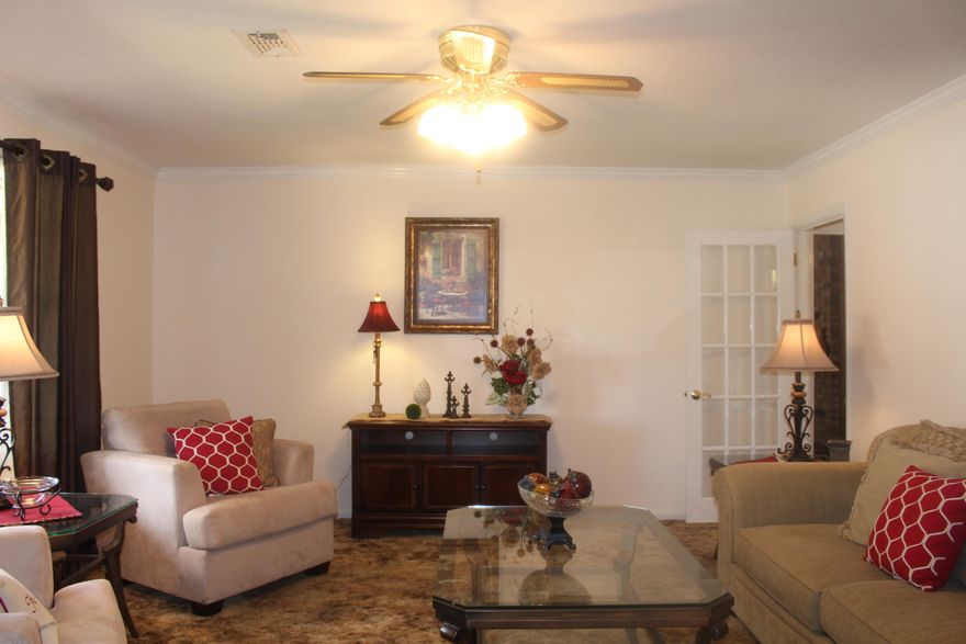 Well-maintained 3 bd/2 ba home located in established Star Hill Estates with convenience to shopping and schools. The home has a formal living room with lots of natural light filtering in and separate den area with wood-burning fireplace. The kitchen comes equipped with appliances and the brick accents add character to the space. Breakfast bar, large pantry and adjoining dining area. Bedrooms are all a nice size and located at far end of home. The property is at the end of a culdesac, has a double car garage w/ work bench area, large covered back porch with cabinetry for potting your plants and out building as well for additional storage. The back yard is large, level and has beautiful trees...just a great spot for your enjoyment and gardening pleasure. Property being sold as is.
