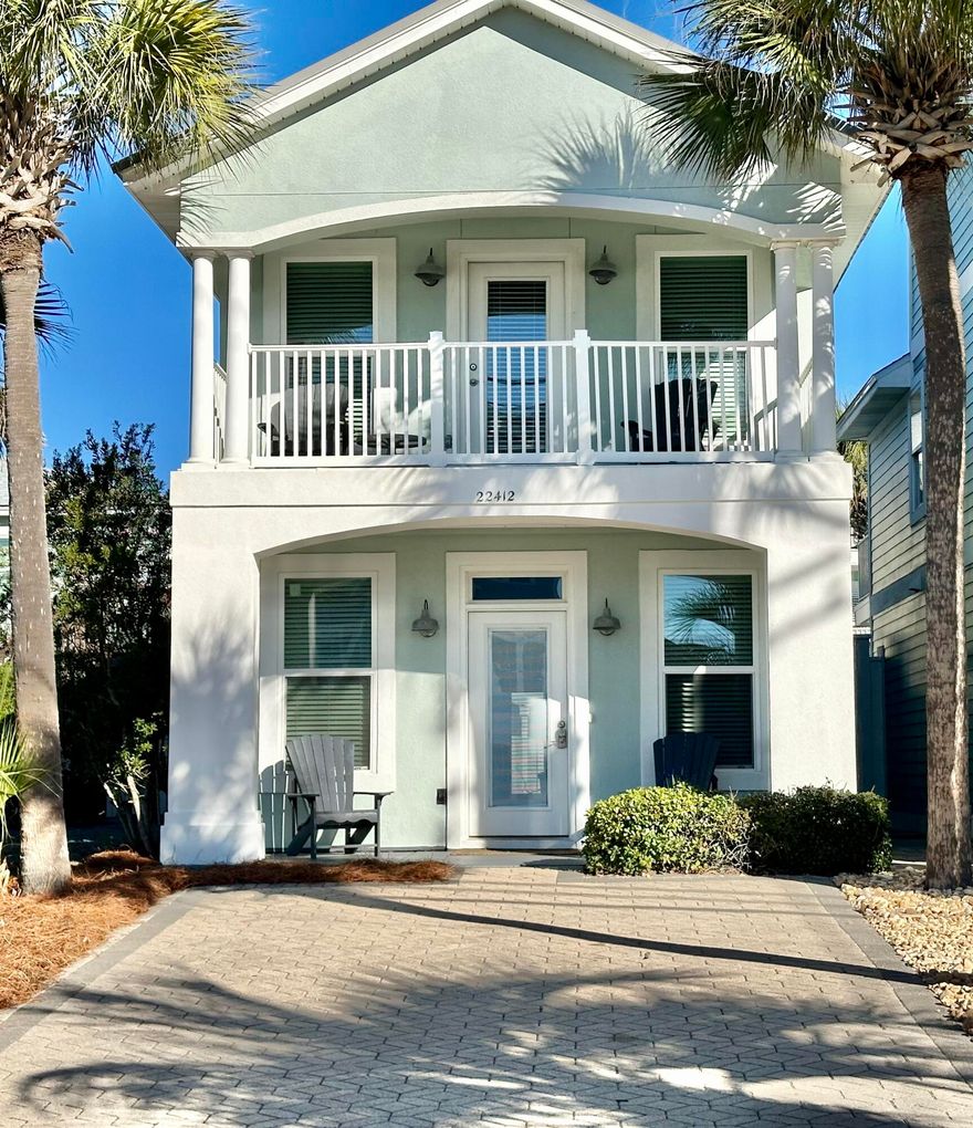 Beautiful Beach House only steps from the Gulf of Mexico via Access #93, across the street. Located on the North side of Front Beach Road, on the quiet west end in Sunnyside Beach, just East of Carillon Beach. Small HOA with only 4 homes sharing pool and grilling area. With 3 Bedrooms & 3 Full Baths, the home currently sleeps 8 comfortably. 2 of the Bedrooms feature private balconies, one with Gulf views! The main level offers a spacious Living room, Dining room, full bath, and updated kitchen with direct access to the shared pool. Great rental with future reservations available to buyer if desires.Call or text Lisa for information and showing appointments...850-527-5492