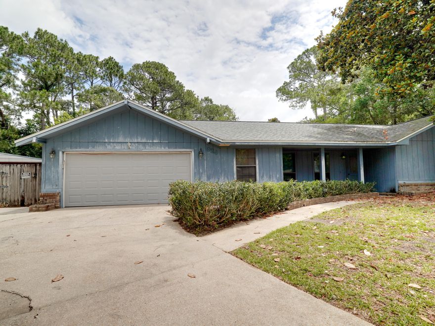 Here's your opportunity for a captivating 3 bedroom, 2 bath residence in Pinewood Estates in the heart of Niceville , on a HALF ACRE (double lot) at an affordable price. This spacious home is an excellent value located on a charming street just a  short distance to Eglin AFB or the Gulf coast beaches.
 Home offers a family room, living room, dining room, Large picture window in eat-in kitchen. Fireplace feature adds character to the living area.

Living in sunny Florida is made even more enjoyable with your very own in-ground swimming pool, an oversized backyard (fenced), and ample space for outdoor activities and relaxation. This abode offers a large landscaped private lot, with mature trees and shrubs . Three outdoor storage sheds provide plenty of  space for pool floats supplies and gardening tools. Plenty of space for pool house/mother-in law suite on residence if desired. View your pool from your breakfast room with Large picture window.
Included is a 2 car garage with ample concrete parking pad  to ensure convenient parking for you and your guests. Storage room above garage provides ample additional storage and easily accessible by stairs.
Unique to have a green belt in the back enhancing the privacy  and no HOA
Fresh updates and your own styles would make this a special home for many years to come.