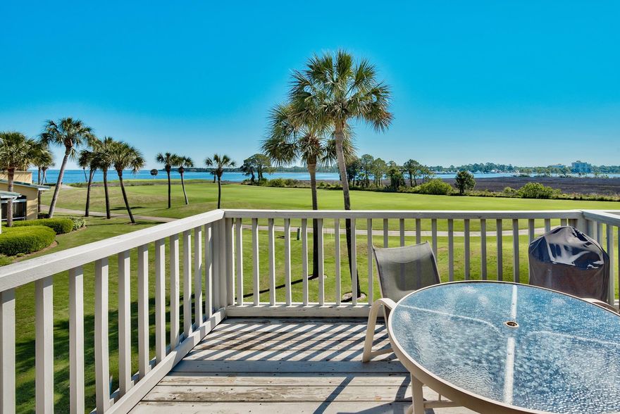 Coveted corner unit overlooking the bay, marina and the Village of Baytowne Wharf. Updated features include granite countertops and stainless steel appliances. This rental machine grosses more than $35,000/year. Private community pool, spectacular views, located on the 14th hole of Links golf course, this condo will not last long.