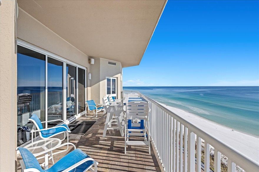 Welcome to this luxurious, fully-furnished 10th-floor condo with breathtaking beach views! As you step into this stunning residence, you are greeted by a spacious living area with updated furnishings and tasteful decor. The entire space is designed to maximize the panoramic views of the pristine beach views. The living area offers plenty of natural light with the large windows and sliding glass doors that lead to one of the two expansive balconies. The condo offers gulf views from the front of the condo, or you can enjoy the views overlooking Stuart Lake and Seascape Resort on the back balcony. The three bedrooms with three full baths include plenty of space for multiple families to gather together, sleeping a total of nine people.
