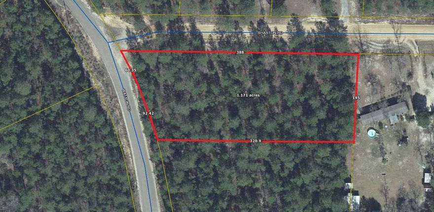 Apx. 1 ac lot on Shaston Rd. Great location in growing Mossy Head. Mobile/manufactured homes allowed. Power available on street; Septic & well would be required.