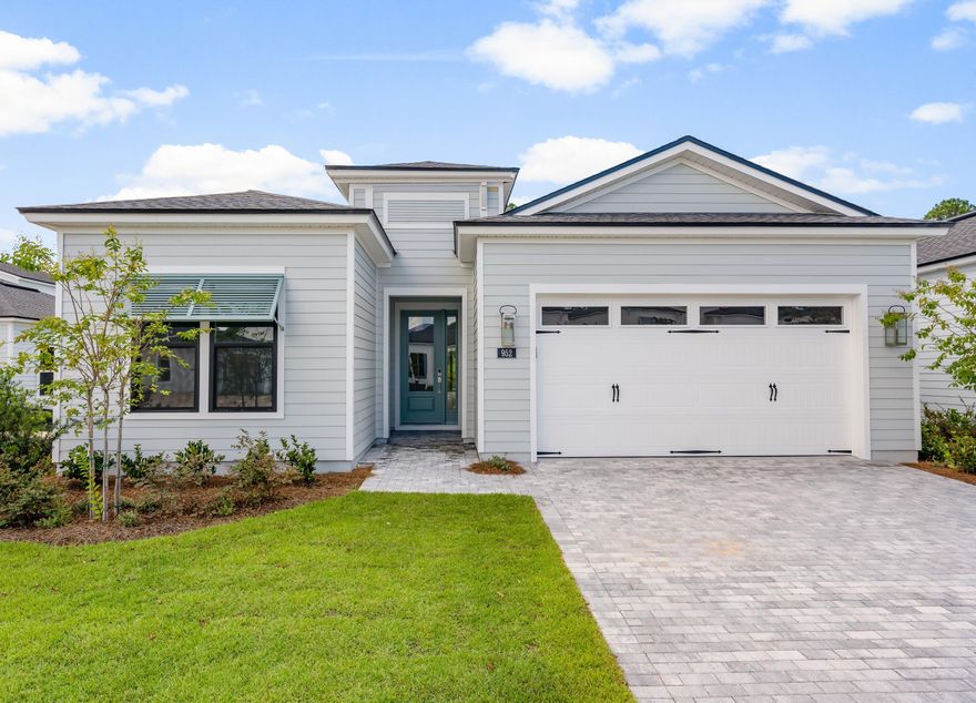 Single-story new home located on a private preserve home site. Available quick move-in. 4-bedroom, 3-bathroom residence boasts an inviting office/study room with glass doors, working from home, arts and crafts or play room. As you enter the home, you are greeted by a grand foyer with soaring 12-foot ceilings, setting the tone for the open and airy feel that flows throughout the entire space. The remainder of the home features 10-foot ceilings, adding to the sense of spaciousness and elegance. Luxury vinyl plank flooring throughout the home and tile in bathrooms. The open gourmet kitchen is outfitted with stainless steel appliances, sleek quartz countertops, designer tile backsplash, pendant lights, spacious pantry and ample cabinet space for all your culinary needs. Whether preparing a family meal or entertaining guests, this gourmet kitchen is sure to impress. The primary suite is a true retreat, featuring a luxurious en-suite bath complete with a separate tile shower and a large soaking tub perfect for unwinding after a long day. With an upgraded multi-slide stacked door in the great room that opens up fully for indoor and outdoor living to a covered patio with pavers. Explore everything this exceptional home has to offer and schedule your appointment today. Construction is complete available for quick move-in. 