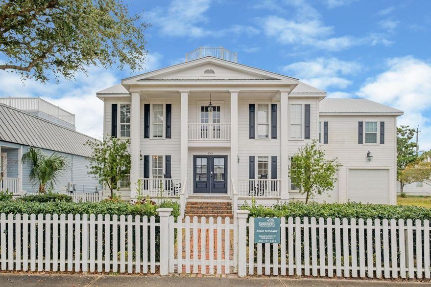 Located a short walk or golf cart ride from world-famous Crystal Beach, this is a home for those who like the luxury of extra space and a comfortable Florida lifestyle centered on the generous private pool. This spacious three-story home oozes character with an imposing plantation-style facade behind a white picket fence. To the side, a driveway leads to a two-car garage with ample storage for bikes and beach toys. Newly renovated, the interior of the home has noteworthy hardwood flooring, multiple living rooms and is tastefully furnished throughout.
