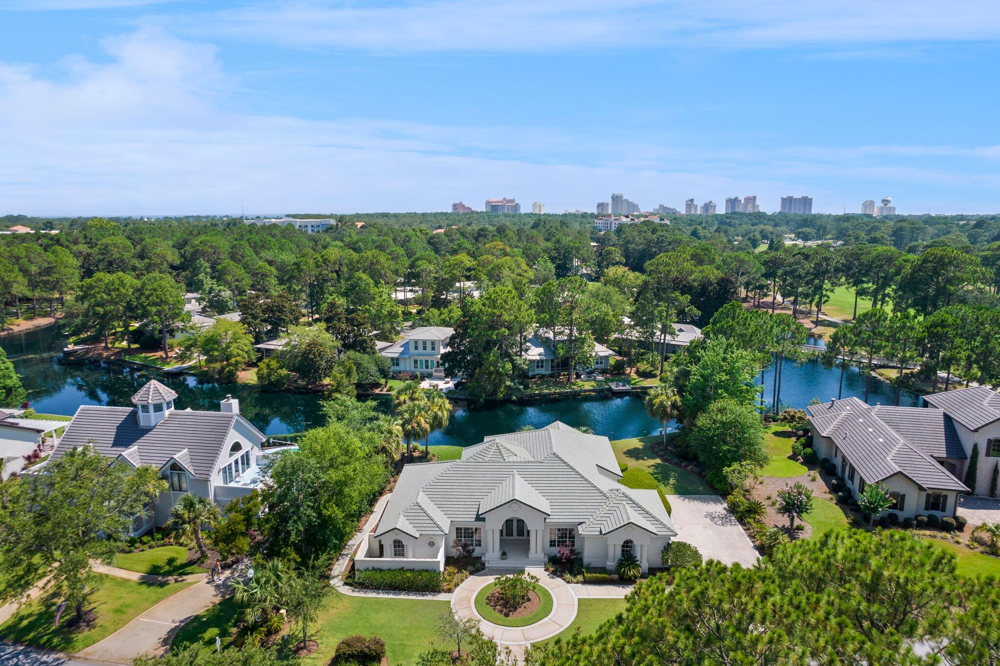 Located just steps from the clubhouse of the Raven and Baytowne Golf Clubs, this single story Sandestin Golf & Beach Resort home has been thoughtfully updated with modern appointments from a transitional palette presenting the perfect waterfront property for a secondary home or primary residence. Offering three bedrooms and a flex fourth, there's ample sleeping arrangements in a split floor plan to adequately allow for family and friendly gatherings. Tucked in a quiet, non-short-term rental enclave, this property's location is in close proximity to in and out-of community shopping, dining, watersports, golf, fitness, community entrances/exits, The Village of Baytowne Wharf, and more. Enjoy everything this renowned beach to bay community offers without feeling like you're in rush hour 24/7.