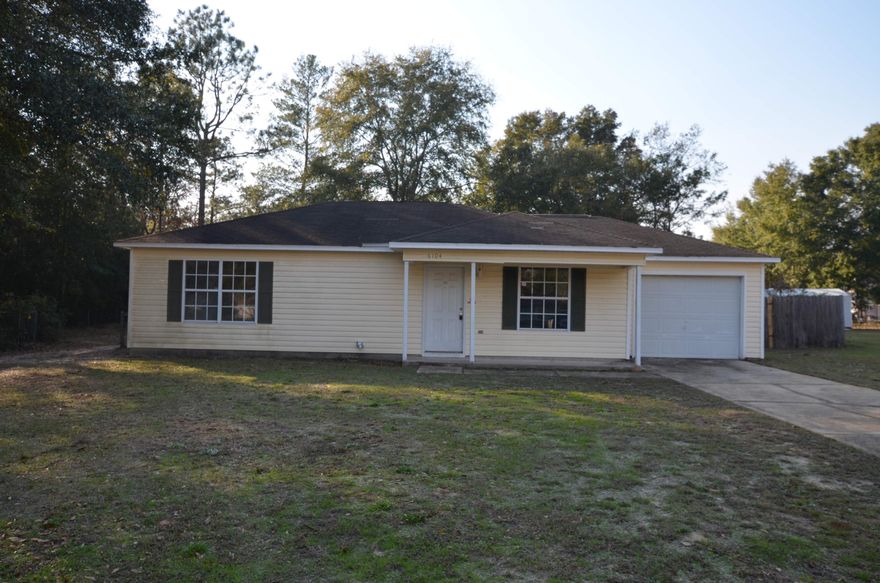 Super cute and affordable this HUD owned REO property is one to see. Resting on 1/2 acre, this 3 bedroom 2 bath home has tile throughout except bedrooms, vaulted ceilings in living room and large kitchen/dining space. Back yard is fenced and home has vinyl sided exterior. A must see to appreciate! Call today to schedule your showing. Property is FHA (IE) Insurable with escrows.