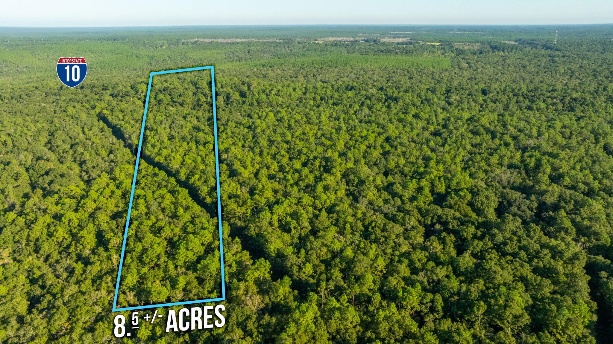 Peaceful, yet accessible!  This wooded 8.5-acre parcel is situated within a mile of I-10 access. This property is ready for your getaway, your new home, or whatever your future plans may be!