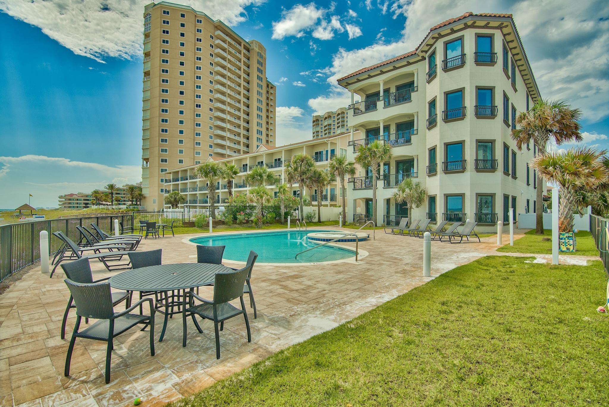 Villa Burago redefines beachfront luxury on the The Emerald Coast. Located on the 2nd level, Penthouse 2 encompasses luxurious interior living offering 5 bedrooms/5 baths, comfortably sleeps 16 guests, and is being sold fully furnished. Gross rentals are projected at just over $200k a year! Each bedroom features en suite baths, and bedroom 4 features custom built-in full size bunks! From the huge living/kitchen/dining area enjoy panoramic views of beachfront as well as the attractive pool, spa, and expansive sundeck which includes custom pavers and LED lighting. The gourmet kitchen offers Wolf appliances, 48'' built-in Sub Zero fridge, custom cabinetry, quartz countertops with matching backsplashes, stainless steel under-mount sinks, oversized island, and 48'' dual fuel 6
