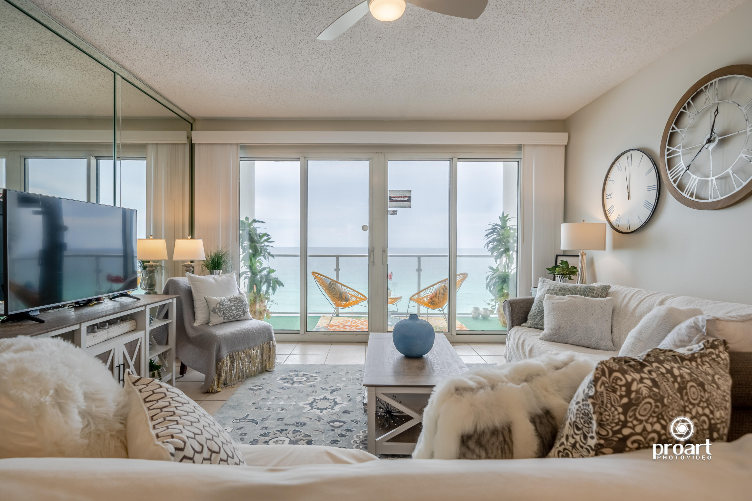 Beautifully updated top floor condo with Gulf views that go on forever!  Sterling Sands is one of Destin's most coveted developments boasting over 300 feet of private beach, daily chair service, heated pool, hot tub, and exercise room.  The building exterior was completely repainted this year and continues to be well maintained, while offering a more modern vibe.  What a great rental opportunity, with this unit averaging over $60K annually.  Current owners have made sure this tastefully decorated unit is turn key ready with all of the updates and comforts to make it a true piece of paradise.  Newly painted throughout, A/C unit replaced in Oct 2022, all appliances replaced in Feb 2023 (including washer and dryer), and water heater replaced in May 2023. Beautiful quartz countertops have also just been installed, and were reconfigured in the kitchen for more space and  to function as a true breakfast bar for everyone to gather around after a long day at the beach!  Enjoy the beautifully appointed balcony to soak in the sun or watch the spectacular sunsets.  Life doesn't get much better than a day along the beach in this wonderfully located complex and perfectly situated top floor unit.  Life really is better at the beach!