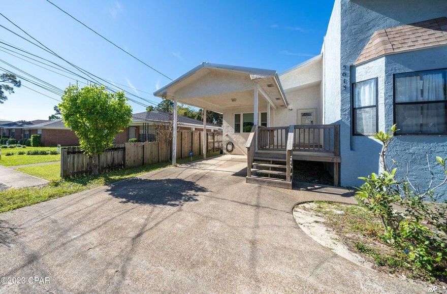 2 bed, 2 bath townhome less than half a mile from the white sandy beach! SHORT TERM RENTALS ARE ALLOWED. This home welcomes with a large front deck. The living room, kitchen, and dining area feature an open floor plan that is great for hosting family and friends. The spacious primary bedroom features sliding glass doors that lead to the backyard and a private primary en suite bathroom. The primary bathroom features a walk-in shower. The additional bedroom is also spacious and shares the full guest bathroom. The guest bathroom features a shower/tub combo. The backyard is fenced with a privacy fence and is perfect for enjoying the Florida sunshine. This home is located near several public boat ramps and is just blocks from the beach.