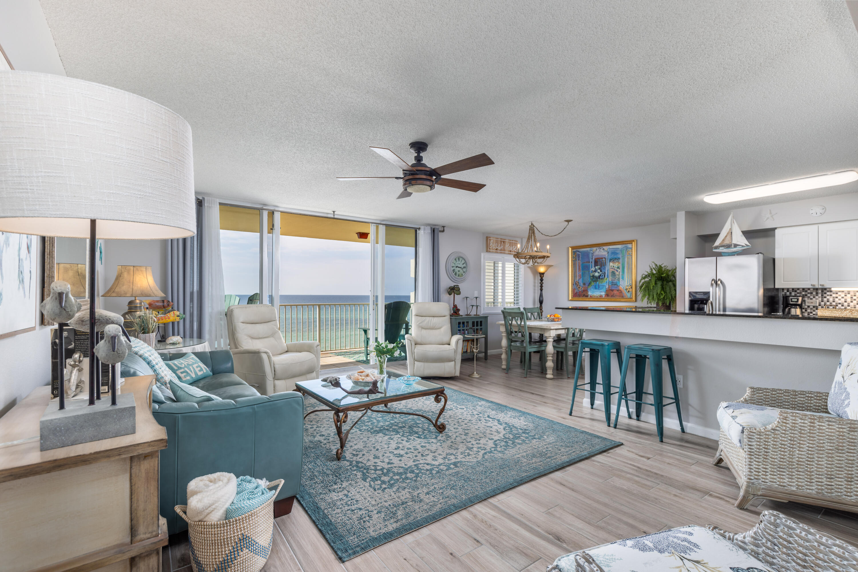 This spectacular 5th floor corner unit is all about the VIEW while also offering huge rental potential. The condo boasts an open kitchen and living area, two large bedrooms and 2 full baths, along with an over-sized balcony.  The recently upgraded kitchen has stainless steel appliances and tons of natural light.  A view from the kitchen, dinner table, or living area makes you wonder in delight at the shimmering gulf waters. In addition to beautiful views, this five-star rental has exceptional REViews on VRBO.  Your family, friends, and guests will thoroughly enjoy this remarkably luxurious vacation condo on an incredibly beautiful white-sand beach. This one-in-a-million beach beauty won't disappoint, and it won't last long. Call today! 
Okaloosa Island is a favorite vacation destination for families. Among the many local attractions include the Okaloosa Island world-class beach, the Okaloosa Island Fishing Pier, the Gulfarium, putt-putt golf, boating and boat rentals, restaurants, shopping, and more!
Dune Pointe has a gulf-side pool (seasonally heated) and private beach access. You'll also find plenty of parking in the gated parking lot.  At Dune Pointe 501 the only thing between you and the blue-green water of the Gulf of Mexico is the sugar white sand! 
Your family will create lasting memories as they enjoy this condo, magnificent beach, gulf-side pool, and all the amazing family fun they'll have on Okaloosa Island. 