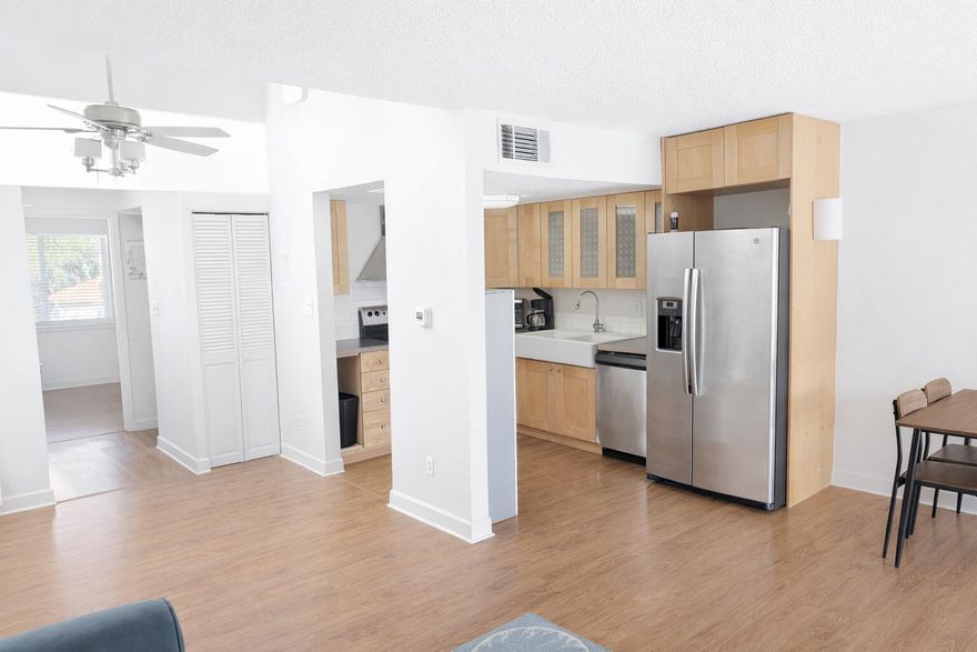 Welcome to Finisterra Condominiums, a gated waterfront community ideally located at 101 Old Ferry Road in Shalimar, Florida, overlooking the beautiful Choctawhatchee Bay and Lake Clyde, and directly across the street from Two Georges Marina.Unit 4C is a standout residence, offering vaulted ceilings and a large entryway window that fills the space with natural light. This well-maintained condo features stainless steel kitchen appliances, updated fixtures in the kitchen and dining area, and a newer ceiling fan. The dishwasher has been replaced within the last year, and additional improvements include a new HVAC system and thermostat, providing comfort and peace of mind for the next owner. Assigned and guest parking are conveniently located directly in front of the unit, and the condo's front-of-community location allows for easy access while still offering views of the water from the building and a short walk to the bay, pool, and clubhouse.

Finisterra spans acres of waterfront property and offers an exceptional lifestyle with amenities including a community pool, lighted tennis court striped for pickleball, sauna, clubhouse, BBQ areas, kayak storage and launch, and private shoreline accessperfect for fishing, paddleboarding, or enjoying sunset views and Destin fireworks without the crowds. Boating enthusiasts will love being just 1 nautical mile to the Intracoastal Waterway and 2.2 miles to the Destin Bridge, with boat storage available across the street at the marina.

The HOA covers water, sewer, trash, groundskeeping, and exterior insurance, adding outstanding value. Finisterra is conveniently located near Eglin Air Force Base, shopping, dining, Destin Harbor, Crab Island, and the area's renowned sugar-white beaches.

Rental Policy: Finisterra is a non-rental community during the first two years of ownership. After that period, long-term rentals are permitted; short-term rentals are not allowed.

Whether you're seeking a primary residence, second home, or long-term investment, Finisterra offers a rare opportunity to enjoy a laid-back waterfront lifestyle at an affordable price.

Schedule your private showing today and experience the hidden gem of Finisterra.