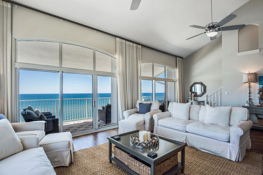 Stunning panoramic Gulf views! If you're looking for a true beach front property, don't miss your opportunity to own one of the Emerald Coast's finest crown jewels, The Penthouse at White Cliffs. White Cliffs condominiums are one of the best kept secrets along 30A. You're so close to the beach you feel like you can almost touch the water! Only 14 units make up this quiet oasis nestled on top of the highest elevation along the Gulf of Mexico, in the exclusive Blue Mountain Beach community. This gulf-front, spacious 3,900 sq/ft condo has just been totally remodeled with the highest quality construction material and finishes, and is offered fully furnished. The property features 4 bedrooms, 4 -1/2 bathrooms, a bunkroom which sleeps 9, and a crib room.