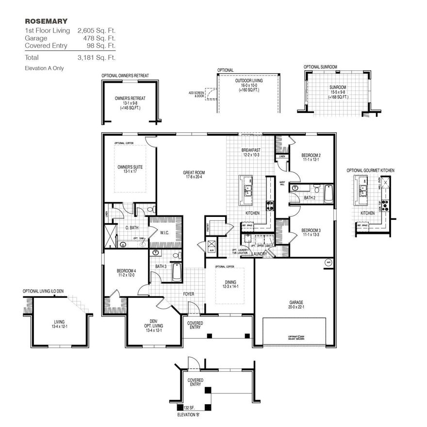 READY NOW!! ROSEMARY PLAN! Leaves no space unused or living areas desired not included. As you take the first steps into your new home, you are instantly greeted by your new formal living room, formal dining room as well as the first of many living retreats including a spare room & guest bath. Continuing into your home, you'll notice the open concept area of great room, oversized kitchen and breakfast area. This leaves plenty of room for all your guest to come out of their private areas and enjoy some time together. They will surely be able to be a part of whatever you have going on. Off your breakfast nook, you have another guest living quarters that adorns 2 spare rooms, a guest bathroom and a linen closet! Your new owner's suite is privately located on the other side of the home.