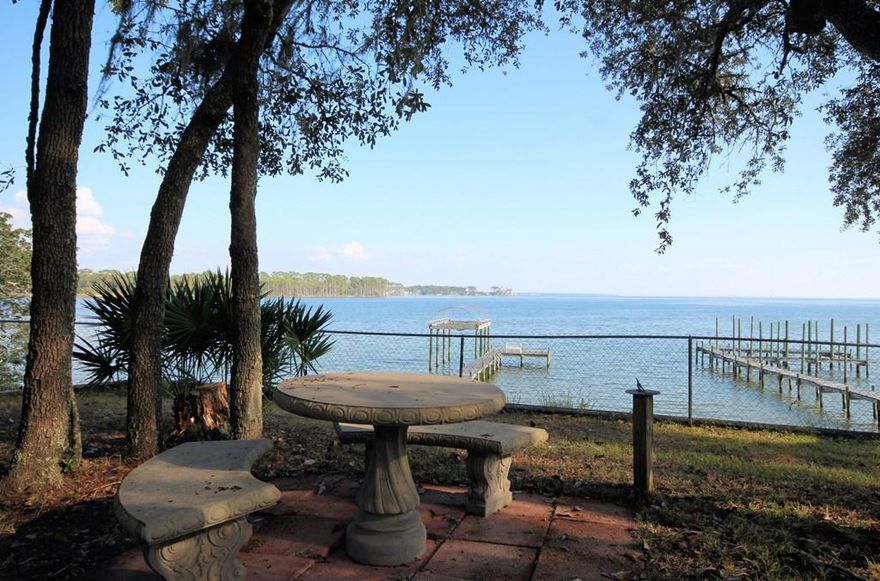 Enjoy one of the most beautiful views in Valparaiso with approximately 115 waterfront feet on Boggy Bayou. The panoramic views of Boggy Bayou and Choctawhatchee Bay are stunning! This very private tree studded .51 acre lot on a quiet dead end street sits about 15' above the water so there is no need for flood insurance. Enjoy fishing from your 133' dock, catch some sun on your 12x12 platform and bring your boat because there is a covered boat slip waiting for you! Don't let the age of this home fool you, the kitchen was updated in 2000 with custom birch cabinets and all of the windows and doors were replaced as well. The living room, dining room, family room and master bedroom all have either large picture windows or sliding glass doors offering unobstructed views of the water CLICK MORE..