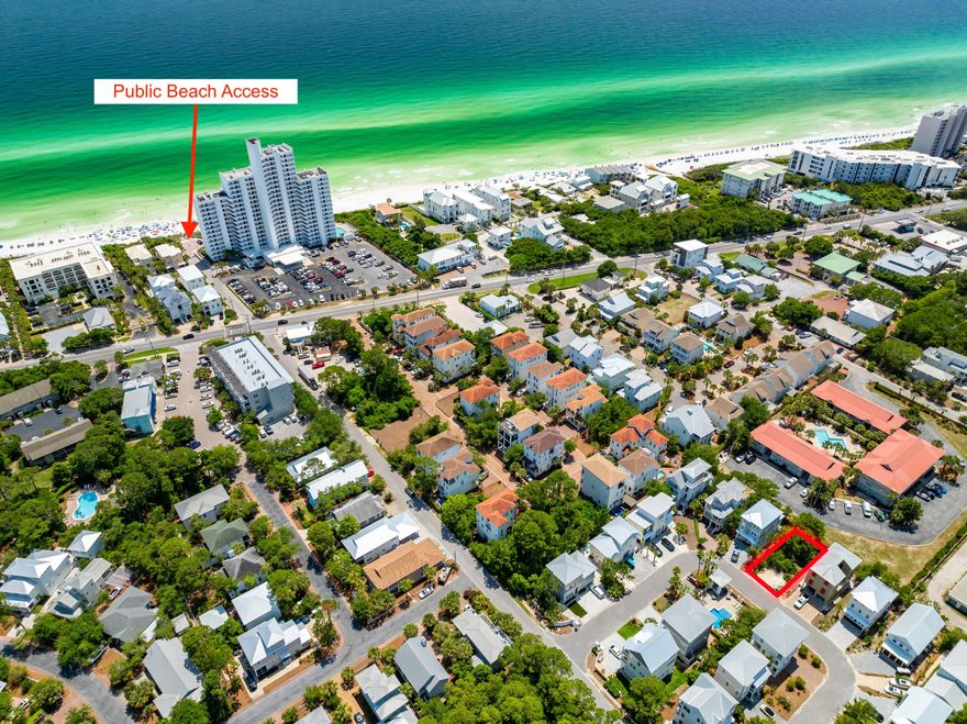 Endless opportunities on this premium lot located less than 1,000 feet from the public Seagrove Place Beach Access, and a community pool directly across the street, providing an excellent location for a personal home or a rental property. From Northwest Florida Beaches International Airport (ECP), you could be pulling in to your newly built home or rental property, and headed to the beach within 45 minutes. This will be the epitome of 30A living. In the heart of Seagrove Beach, a home on this lot will allow one to easily traverse East and West on 30A to explore the local dining and entertainment this great area has to offer. Seaside is two mile to the West, the Publix in WaterColor is approximately two miles to the North, and in the other direction, Rosemary and Alys Beach are approximately 10 minutes to the East. This is a rare opportunity you do not want to miss out on!
