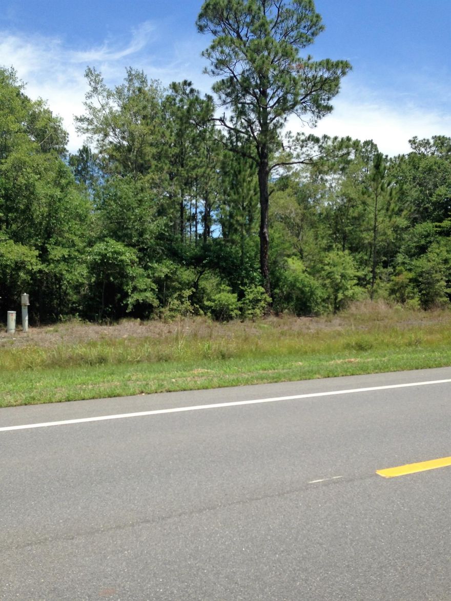 Nice wooded piece on property on the north side of Hwy 90 just past Meredith Lane in Ponce de Leon. Nice property to build that dream home. Sign on property.