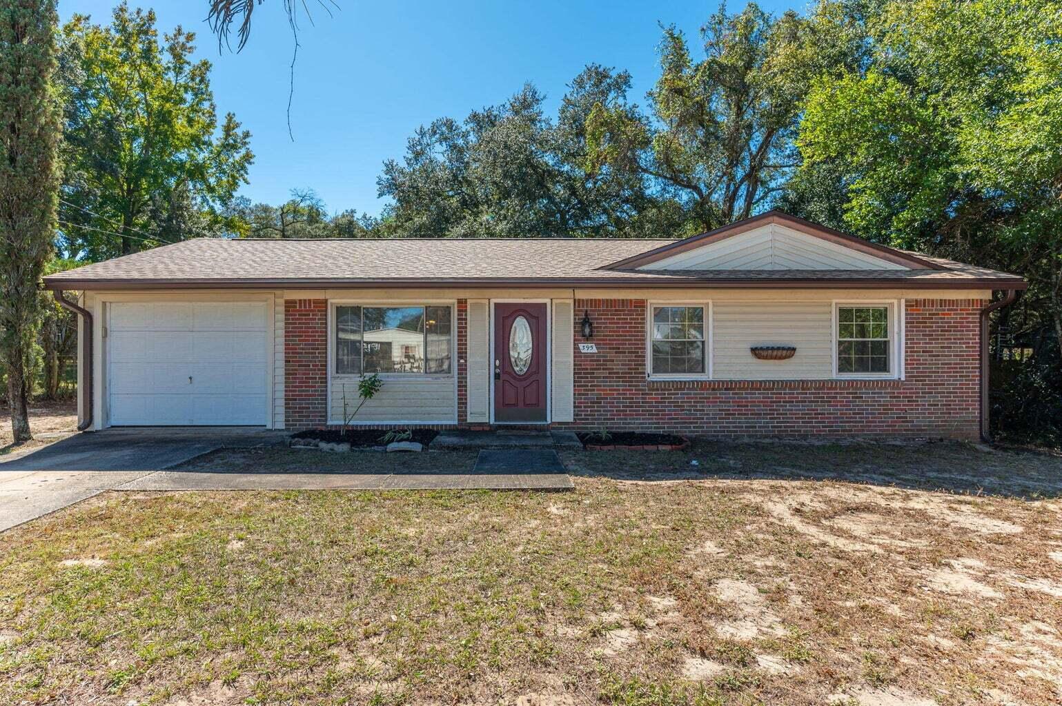 Centrally located and super easy commute to Eglin Air Force Base. Exceptionally maintained 3 bedroom, 1 bath brick home situated on a .25 acre lot. Kitchen boasts stainless steel appliances and beautiful wooden cabinets. Home is light and bright. Owner has recently replaced the carpeting and roof. Backyard is fully fenced. Pets on case by case basis.  No smoking or vaping