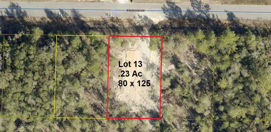 Cleared lot on paved road in growing Mossy Head area of Defuniak Springs.  Lot is 80 x 125 and .23 ac.  Located minutes to downtown Defuniak Springs and also I-10 in Mossy Head. No utilities currently on the property but power is on the street. Public water is available, with paid tap fee. Septic tank would be required. Property has been surveyed.
