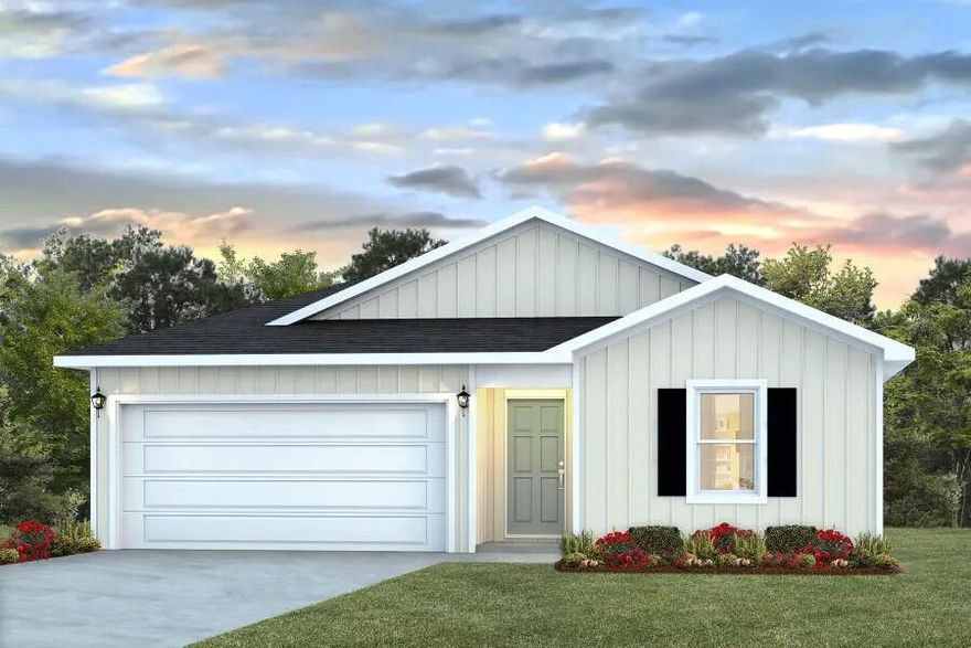 The Freeport is a cozy 4 bed, 2 bath open floorplan home.  The kitchen overlooks the spacious living room and features a large island with Granite countertops and pantry. The Primary Suite is situated just off the living room with a low threshold shower and walk-in closet. This home comes standard with a Smart Home Technology package which includes a KwikSet keyless entry, thermostat, garage door and so much more.