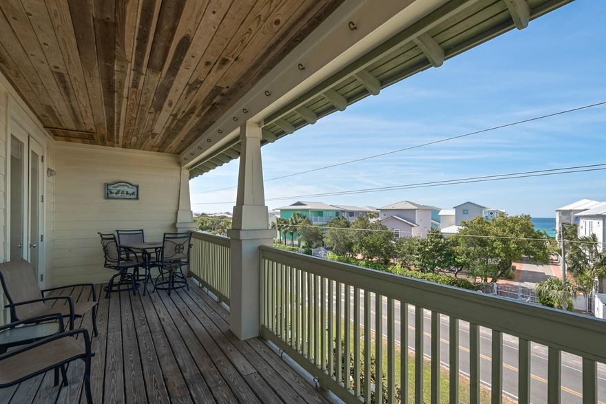 Sweet 301- West end unit at Grand Isle in Seagrove Beach. This very rare, fully furnished and desirable top floor, 3 bedroom, 2 bath unit offers easy living with it's open floor plan. Luxurious finishes include custom river bottom pine floors, wainscott, beadboard cabinets and beautiful granite countertops. An abundance of windows flood the unit with natural light. Enjoy sunrise, sunsets and gulf views from your 220 sq.ft balcony - one of the largest balconies that are offered at this complex. Grand Isle is a boutique complex including world-class shopping & restaurants available at the first floor and deeded beach access directly across the street.