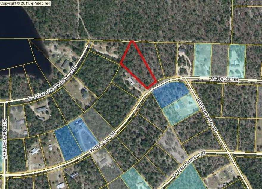 OVER AN ACRE LOT -- Large wooded lot at a great price close to DeFuniak Springs. Power and water is available at the street (tap fee due) for this large 1.16 acre lot near Juniper Lake. Suitable for a mobile home or build your dream home. Feel free to walk the property after giving listing agent a courtesy call.