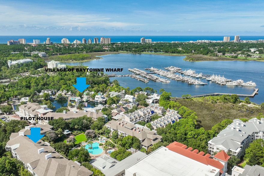 Located in the heart of the Sandestin Golf & Beach Resort, this updated unit in the Village of Baytowne Wharf offers shopping, dining, nightlife, and a convention center just steps away. The well-designed space features open living & split bedrooms. Updated throughout, on the amenity terrace level, you have easy access to the pool, spa, fitness room, grilling area, and a wading pool. With great rental potential, the unit can be separated into a studio and a 1-bedroom, 1-bath unit with a full kitchen, living area, and balcony overlooking Baytowne Wharf, or combined into a 2-bedroom, 2-bath unit. Don't miss this opportunity! The resort is 2000+ acres with amenities that include beach, 4 championship golf courses, marina, tennis/pickleball, restaurants, entertainment, shops & more.