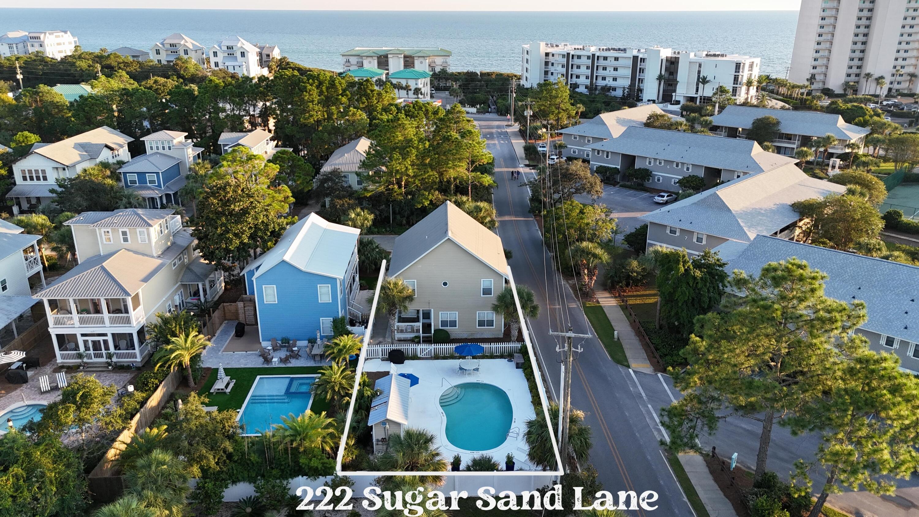 Coastal Retreat with Spacious Living and Private Pool in Seagrove Beach!This 3-bedroom plus bunkroom home (sleeps 14) is an exceptional find, just two blocks from the newest public beach access and 1.6 miles from Seaside! Located on a quiet, dead-end street, this home offers the perfect blend of relaxation and convenience. With one of the largest private pools in Seagrove, once the community pool for the subdivision, you'll have your own spacious oasis to enjoy. An outdoor bathroom by the pool ensures that wet feet won't track through the house, making it ideal for days spent swimming and lounging in the sun. Unlike many beach homes where the living areas can feel cramped, this home features an open floor plan that flows seamlessly between the kitchen, dining, and den areas, making it easy to accommodate large groups without sacrificing comfort. Every room in the house feels spacious, and the closets offer generous storage, making this an ideal retreat for families or vacation rentals. Natural light fills the home, adding to the bright and airy atmosphere that makes this property feel like a true coastal sanctuary.

Outside, the front porch is perfect for enjoying your morning coffee in the sun, while the shaded back porch, complete with a cozy swing, provides a peaceful spot to unwind in the evening. The location couldn't be more convenient you're just up the street from the Tom Thumb store, so grabbing last-minute essentials like milk or ice is a breeze. Despite its proximity, the store is tucked away behind a wooded lot, ensuring that your view remains private and serene.

In addition to its incredible location and layout, this home has recently undergone a series of impressive upgrades that make it even more desirable. The kitchen has been refreshed with new glass front upper cabinets, countertops, and a stylish backsplash, creating a modern, functional space for cooking and entertaining. The entire first floor now features sleek 24x24 tile flooring, while the second floor boasts beautiful new hardwood floors. Both levels have been updated with new plumbing fixtures, lighting, and shoe molding, adding a fresh, polished feel throughout. The master bathroom has been completely remodeled, offering a luxurious retreat with updated finishes and fixtures. Outdoors, the home now features brand new pool and patio furniture, perfect for enjoying the large private pool, while the porch fan enhances comfort on the back porch. Inside, the home comes furnished with new interior furniture and a new refrigerator, making it move-in ready for you or your guests to enjoy immediately.

This home offers the best of both worlds: a peaceful retreat just minutes from the heart of Seaside's shops and restaurants. Whether you're looking for a second home or a vacation rental, this Seagrove gem is an outstanding opportunity to own a piece of paradise along 30A.
