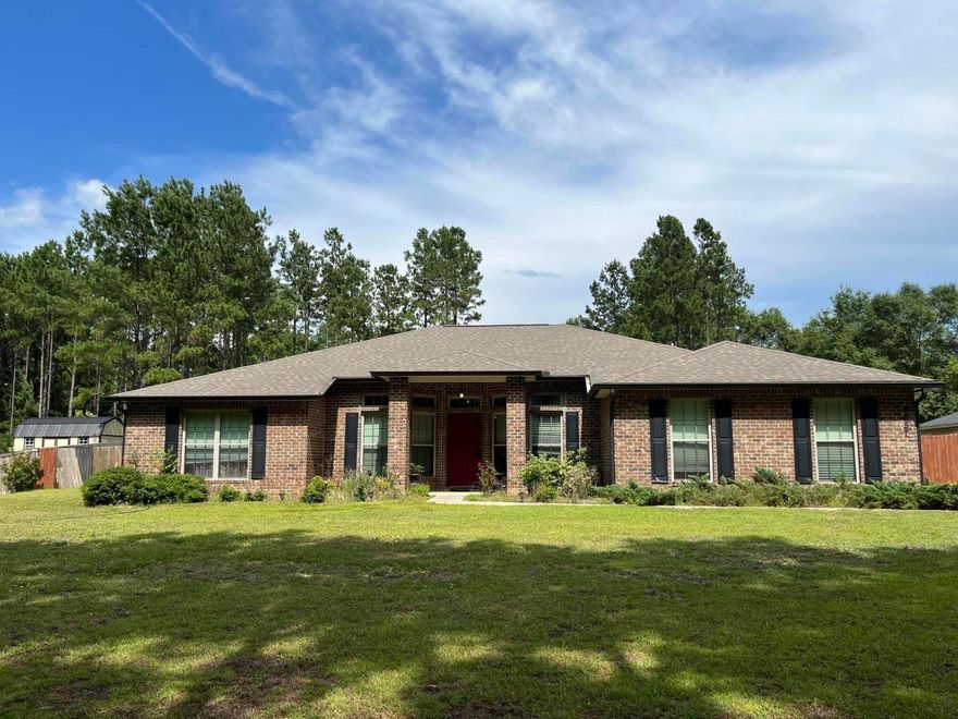 PENDING !! AS IS-Come enjoy this beautiful 4  bedroom with office that could be used for guest, ranch style home in Yellow River Plantation! Nearly new house with a new pool of only 3 years. Custom blinds throughout, large closets, side entry garage, separate soaker and custom tile shower. Huge split floor plan, perfect for enjoying evening's by the pool.