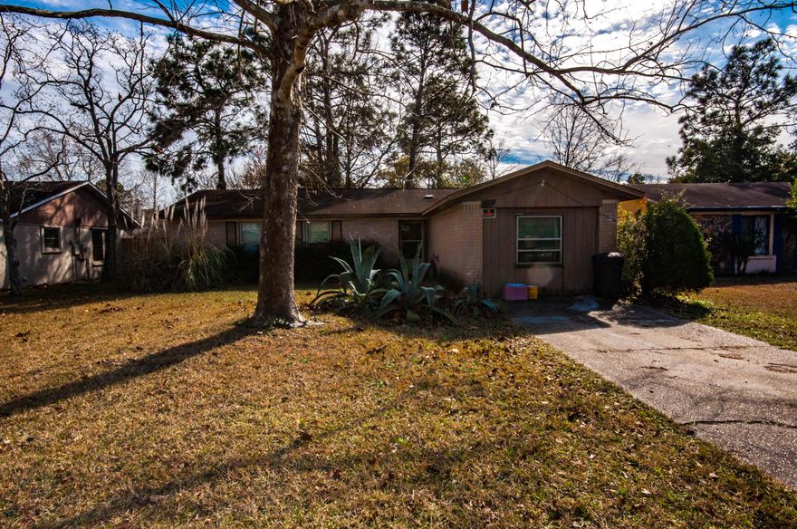 Perfect house to get away or family or a great starter home! Enjoy the peacefulness of this neighborhood while being conveniently located to shopping, schools and Tyndall Air Force Base. This three bedroom two bath house is minutes from the water.Has a breakfast bar in the kitchen and a fenced yard in the back! All measurements are approximate.