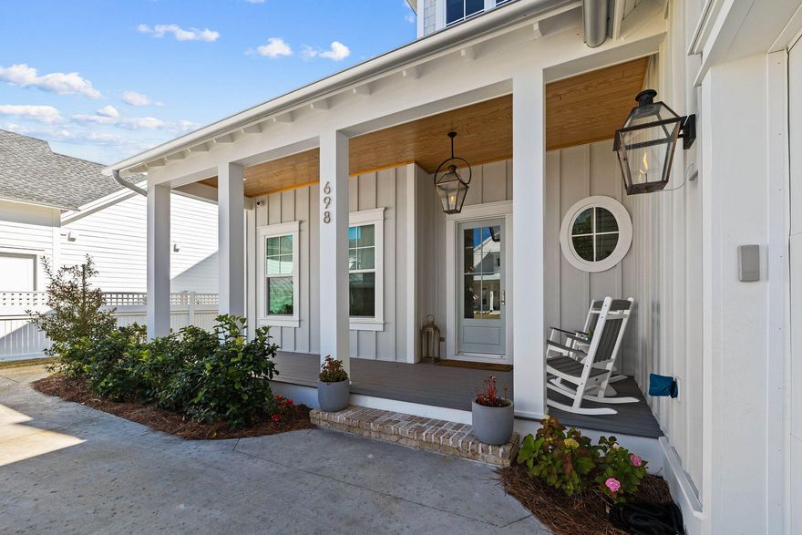 Located in Greenway, this stunning home has an open-concept kitchen, dining, and living room with gas fireplace, custom lighting, 11' ceilings, and beautiful English oak hardwood floors throughout. The gourmet kitchen features an oversized island, marble countertops, ample cabinet storage, and stainless steel appliances with Wolf gas range.12'x8' sliding glass doors lead to the outdoor living area with a summer kitchen, retractable screens, and gas grill and range. Enjoy the breathtaking heated pool, hot tub, and gas fire pit perfect for relaxing or entertaining day or night. Unique customization's include a built-in under staircase wine cellar, craft area/mud room with built-in lockers near the garage entry, a large laundry room with recessed dog bed, and a separate wine bar off the living room with a beverage fridge. Primary first floor bedroom offers access to the outdoor living area and ensuite luxurious bath including double vanity, walk-in shower, soaking garden tub, and oversized custom California closet. All bedrooms have ensuite bathrooms with custom tile with one guest suite and a powder room completing the downstairs. The second floor offers two more bedroom suites including one with private playroom, an office, custom bunk room with living area and wet bar, second laundry room, and finished attic storage room. This homes offers an abundance of storage including a two car garage as well as a surveillance system, Generac Whole Home Generator, and whole home water filtration system.Watersound Origins offers a lifestyle-focused community, featuring a resort-style pool, a 6-hole Origins Golf Course, and tennis/pickleball courts. Residents enjoy nature trails, a fitness center, Village Commons, and proximity to Watersound Town Center for dining and shopping, as well as proximity to shopping and dining along the beautiful Gulf Coast and popular 30A beach towns.