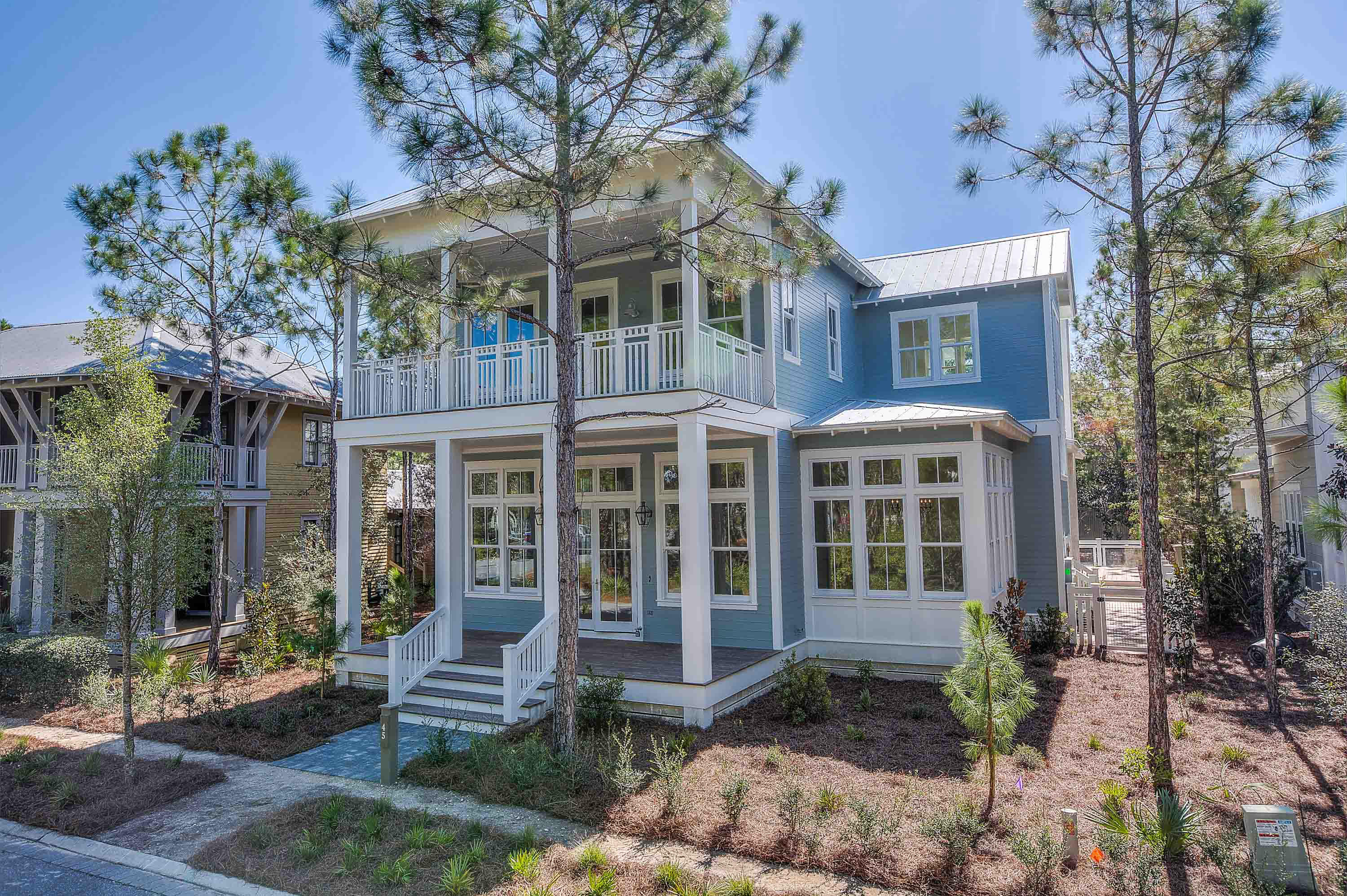 Stunning new construction from trusted local builder Romair Homes is tucked away on a quiet street in the heart of the WaterColor community with a private swimming pool. The spacious design of 3,499 square feet offers 4 bedrooms, 5.5 bathrooms, a bunk room, a full carriage house and a two-car garage. Special features include open concept living and dining, dual master suites, a bonus upstairs living area, a gourmet kitchen, soaring ceilings and beautiful hardwood floors. A custom outdoor living area with covered porch and fireplace overlooking the pool adds additional space to enjoy long summer days on Northwest Florida's gulf coast. The Watercolor community has outstanding amenities such as swimming, tennis,