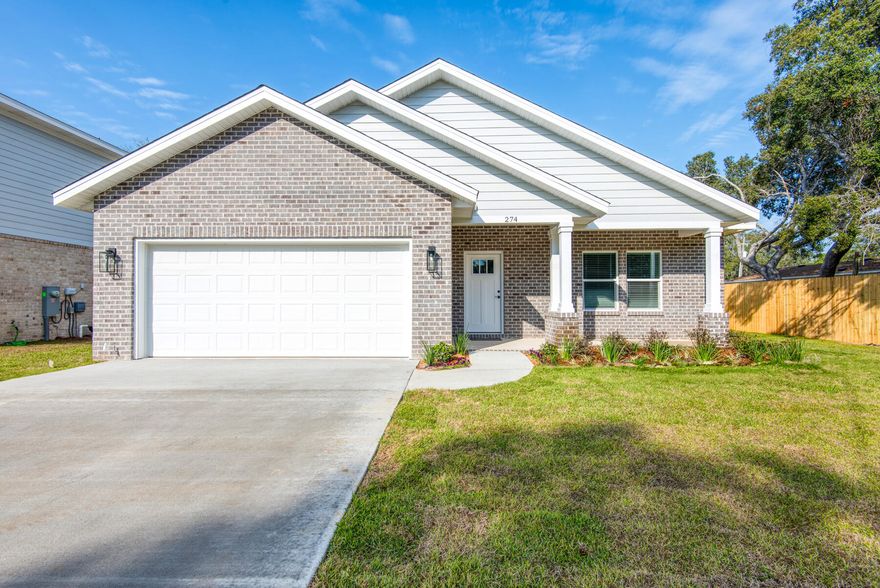 Currently under construction! Photos are of a similar build. New construction3BR/2BA home located in Valparaiso! Home is conveniently located to Eglin Air Force Base. Home features will include: granite countertops, white shaker cabinets, built in custom shelving, solid core interior doors, large living & master, walk in pantry, LVP flooring, tile in baths, tile surrounds in tubs & showers, cased windows, full appliance package including washer & dryer, automatic sprinkler system and large lawn area. Call or text for more information! Buyer to verify all dimensions, information and pertinent details.