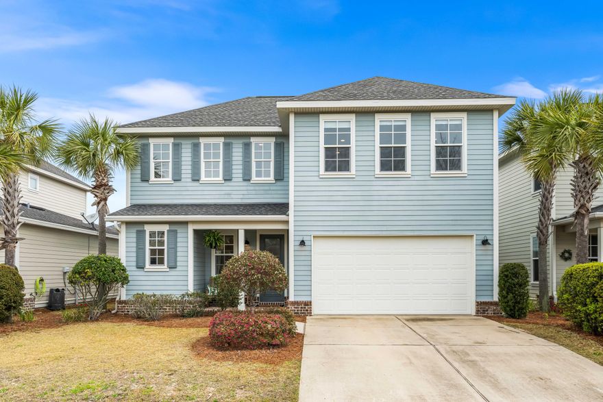 This is a beautiful home with a multitude of upgrades in a great community close to the beaches of 30A! This Farrah floor plan by Huff Homes boasts 4 bedrooms, 3.5 bathrooms, an open-concept living area, and a 2-car garage. This move-in ready home welcomes you with freshly painted walls, a refreshed kitchen featuring a custom range hood and backsplash, updated lighting throughout, NEW luxury carpet in all bedrooms, plus so much more! This charming home also includes two Master Suites, one on each level. The master on the main makes it ideal for visiting guests and family, and the master retreat upstairs provides a restful haven. The additional oversized bedrooms upstairs are adjoined by a Jack-and-Jill style bathroom.