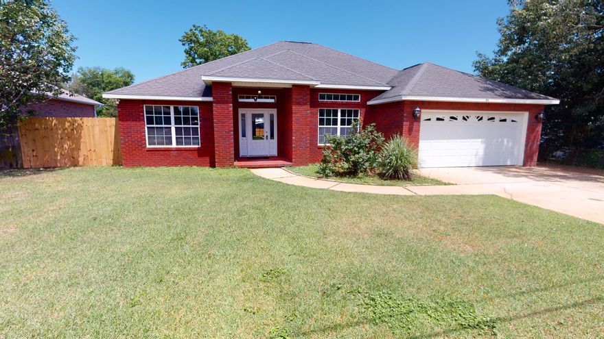 EXCELLENT HIDDEN GEM, STAR QUALITY, CUSTOM BUILT, ALL BRICK 4BR 2BA HOME, NEW ROOF INSTALLED 7/27/22. WATER HEATER AND A/C UNIT LESS THAN 3 YEARS OLD. SPACIOUS LIVING/GREAT ROOM, DINING AREA (WHICH CAN BE USED AS A FRONT OFFICE), TEN FOOT CEILINGS WITH CROWN MOLDING IN LIVING AREA. ACCENTED RECESS LIGHTING. NEWLY INSTALLED CEILING FANS. GRANITE COUNTERTOPS IN KITCHEN. TILE FLOORING IN LIVING ROOM, KITCHEN, AND DINING. WOOD FLOORING IN BEDROOMS. ALL BRAND NEW WHIRPOOL KITCHEN APPLIANCES. FRESH, NEW COOL AND CALMING REPOSE GRAY  PAINT THROUGHOUT. NEW 8 FOOT PRIVACY FENCING IN BACKYARD. ABOUT 3 MILES WEST HURLBURT FIELD. LESS THAN 10 MILES FROM OKALOOSA ISLAND.