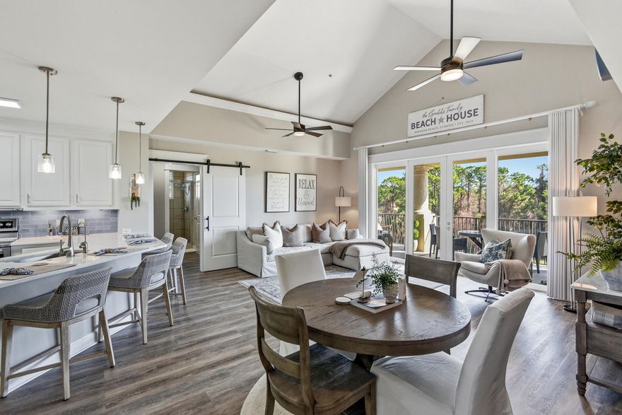 Avoid cold winters while enjoying beautiful scenery! This gorgeous ''Resort'' home is located in a gated community in Walton County which has rave reviews. If you are not familiar with sugary looking beaches with Emerald colored water as a backdrop, you are in for a real treat as a member of the Sandestin Owners Association that offers 4 golf courses, a Tennis & Pickleball Club and a Marina.  The updated flooring is awesome in this unit, and the spa-like master bath will delight you. The kitchen was recently totally renovated and features a double oven. One great feature you will surely love is the water system that equates to filtered water everywhere. This location is only a short golf cart ride to the Gulf of America beaches AND to fantastic shopping and dining. Not only will you enjoy the layout of this condo, you will truly love the gorgeous furnishings that will excite you the moment you open the front door. There is definitely high-end furniture included. You will also own a private single garage, but this unit comes with your personal golf cart as well. Slow down while you enjoy a cup of coffee and a great book on the roomy balcony that overlooks the golf course. Florida residents do not pay state income tax, so that is one more reason to make this your homesteaded property. Should you want it for your part time use, you would also have the option to rent it out, but there are rules for short term rentals in this association. Sellers have receipts for close to $200,000 on the improvements made during their ownership. Too numerous to mention here, a detailed document is available on request, and you won't be disappointed!

