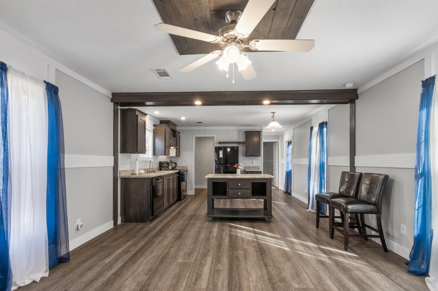 Charming 2023 manufactured home in favorite Black Creek Fish Camp area with easy water access to Black Creek, Jolly Bay & Choctawhatchee Bay. This 3-bedroom 2 bath open floor plan with coastal rustic charm would be perfect for second home, permanent home or rental investment.