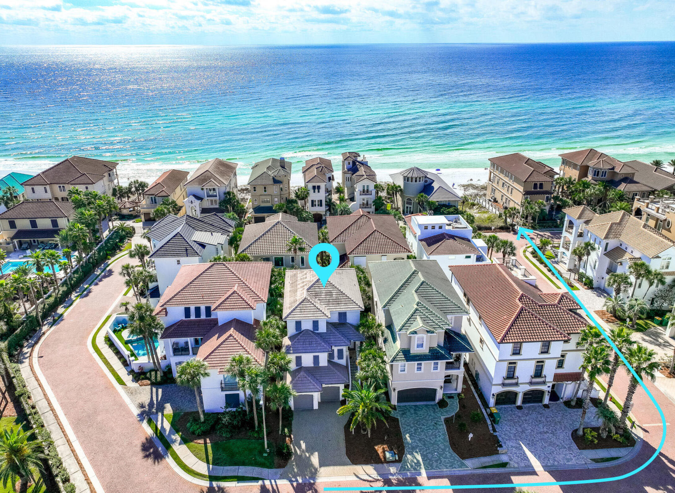 LOCATION! LOCATION! LOCATION! Welcome to this beautiful home located just three doors from the gulf entrance of the largest private beach in Destin. This stunning property in the gated neighborhood of Destiny By The Sea offers a perfect beachside residence. Elevator access to all floors ensures convenience and accessibility for all guests, making it easy to move between the spacious living areas and cozy bedrooms. The private pool, along with the community pool and hot tub, provide ample opportunities for relaxation and enjoyment under the Florida sun. Experience the sea breezes of Destin from the expansive balconies with Gulf views. Lush landscaping adorns Destiny by the Sea with fabulous amenities conveniently located steps away. Enjoy very close proximity to the area's array of fine restaurants, shopping, golf courses, and much more. Call today for your private showing of this spectacular coastal residence in Destin, Florida. Make 4781 Ocean Boulevard your family's beachside home today!!