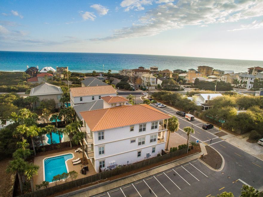 Looking for an amazing investment opportunity in Seagrove Beach? This is it. Located just across the street from the Gulf and Bramble Grove Beach Access, this home is positioned perfectly for quick and easy beach access and provides stunning vistas of the Gulf of Mexico. A spectacular restoration has taken place and the final product is a stunning home encompassing the taste of 30A with designer furnishings and upscale features throughout. All seven bedrooms feature luxury baths, all redone and brand new. The kitchen/living/dining areas serve as the luxurious heart of the home. An elevator services all three floors with ease, allowing for the inverted main living spaces to enjoy the breathtaking views. The resort-style backyard features a large swimming pool and vast entertaining spaces