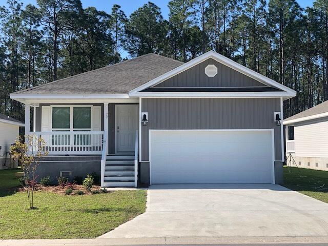 Welcome to the Ocala Floor-plan offers 4 bedrooms and 2 full baths with a 2 car garage. Total of 1736 SF, stainless appliances included, vinyl flooring in common living areas and carpet in the bedrooms, window treatments, large porches, fenced yard and deep closets providing opportunities for storage galore! Front bedroom has a walk in closet, nice size bath with separate shower.***Photos are stock of same floor plan. Color selections may differThis home is nestled in a newer community close to the bay called Indian Cove. Deed restrictions apply.Lawn care and pest control not included.
