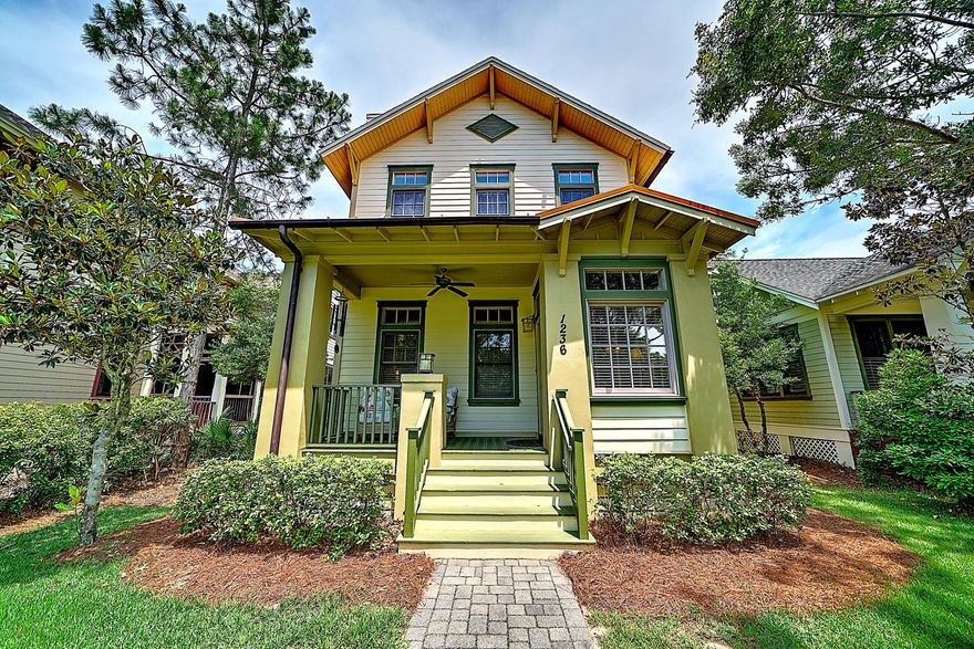 Light & airy colors with rich oak hardwoods, natural textures, custom finishes and a touch of coastal craftsman charm, make this 2,241 square foot Wild Heron beauty an absolute must-see. Step inside this coastal craftsman masterpiece and be welcomed by pristine features and finishes like the open layout that leads to the dining area, living room, and a beautiful gas fireplace. This three-bedroom, three and one half bathroom home was built by Ledman Construction with interior and exterior features that exude excellence for the most discerning buyer.
Ambient light resonates through the interior of the home's open and airy layout. The master bedroom and en-suite master bathroom with his and hers vanities is located on the first floor and provides privacy from the two guest bedrooms upstairs Accents like granite countertops, custom kitchen backsplash, brand new paint, brand new bedroom carpeting, crown molding, new lighting, new fans, and a newer HVAC system (less than two years old), grace this masterpiece. Exterior features include newer exterior paint, sprinkler system, large back porch, nicely sized side porch, and detached two car garage.

The second level of this home has a landing area for reading and relaxing and separates two guest bedrooms which contain their own full bathroom with tile showers.  One of the guest bedrooms has a private porch overlooking the side yard.

Wild Heron is located on a 720+ acre coastal sanctuary.
World class amenities include a pontoon boat which shuttles residents across Lake Powell (a rare coastal dune lake) on the weekend, heated outdoor pool, state-of-the-art fitness center, outdoor pavillion with fireplace, fire pit, gazebos, walking trail extending from Wild Heron to Watersound and Frank Brown Park.
In addition, Wild Heron is located only a few miles from Pier Park, the Gulf of Mexico, and the new Panama City Beach airport.