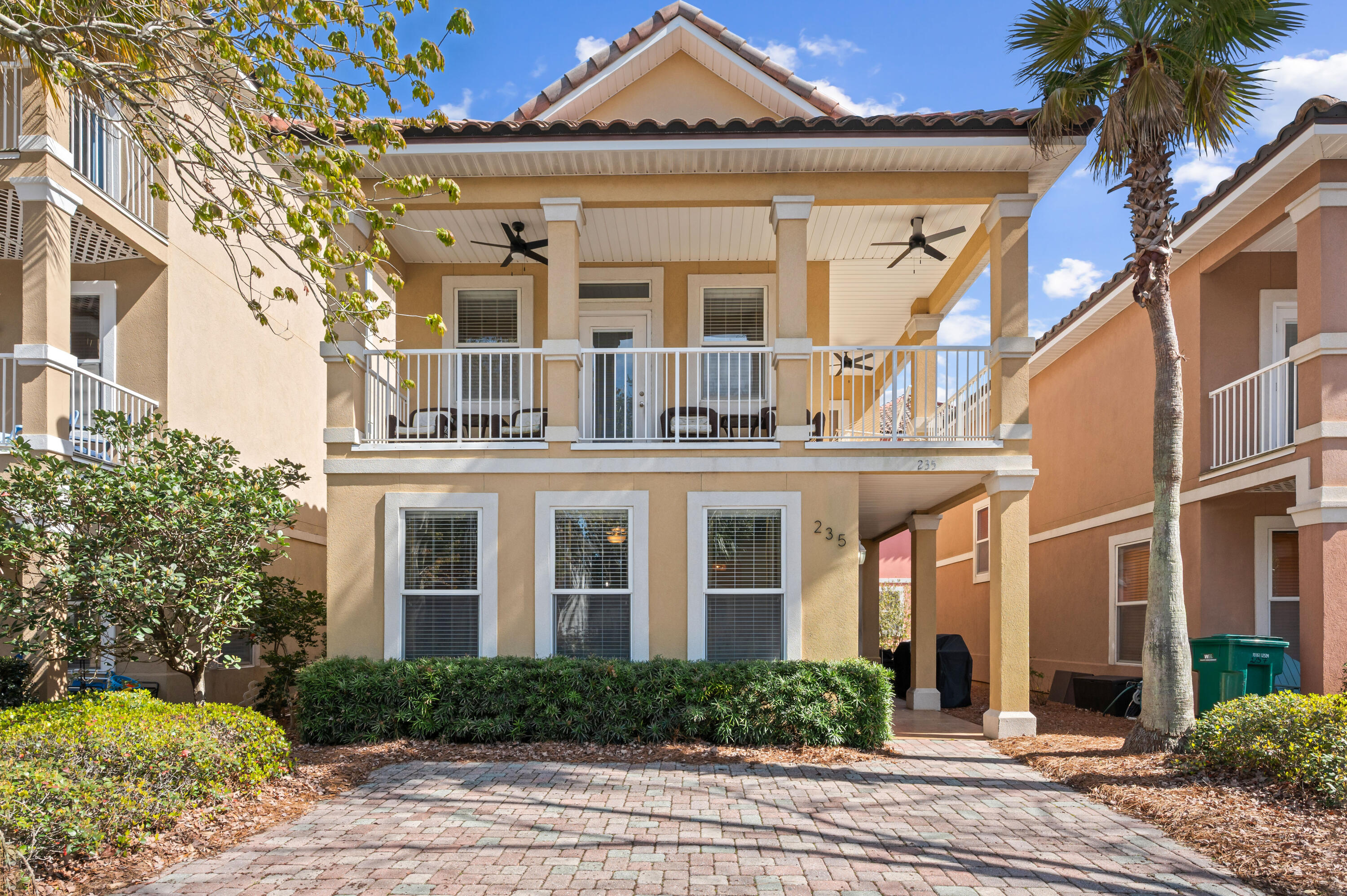 Villages of Crystal Beach, Known by investors for its fantastic rental return rate. This 2 story can be the next RENTAL GENERATOR to your investment portfolio. GROSS REVENUE of $70,000 in 2023 ,$53,800 in 2024 and over $50,000 on the books for 2025 as of February 23rd( please check the documents) New Master Bedroom furniture as well as newly remodeled master bathroom vanity, lighting , tile, tub and paint. New toilets throughout the home. New guest bathroom vanity, light tile and paint. New washer & dryer. New kitchen pots and pans, bar stools, couch TV and balcony fans. This private gated vacation retreat is steps from the lagoon style pool with a gradual beach-like entry
