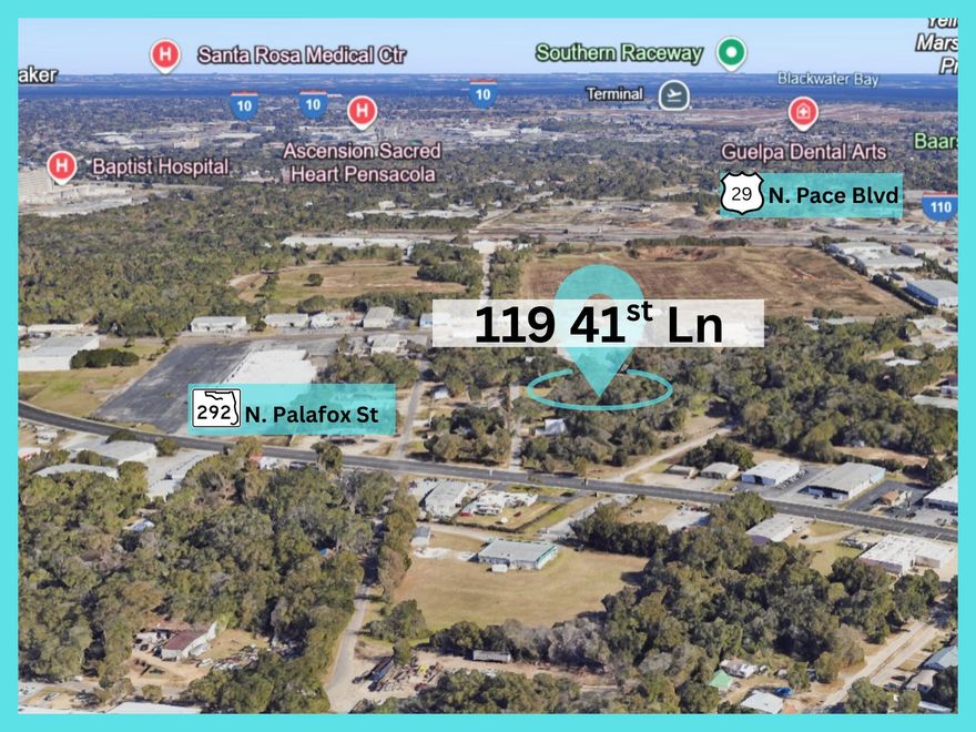 PRIME LOCATION... MOTIVATED SELLER... AND SITUATED BETWEEN 2 HIGH-TRAFFIC HIGHWAYS!!! Did I mention this lot will accommodate a medical dispensary? #KeepReading If you've lived in Pensacola for any length of time... you know Palafox Street and Pace Boulevard. 119 W 41st Lane sits directly between the two in Clarinda's Triangle-- vacant commercial land now available for development!KEY FEATURES: Excellent visibility & accessibility in a booming growth corridor. Expansion potential... with option to add additional acreage. Versatile zoning for large-scale retail or high-volume commercial--- INCLUDING MEDICAL DISPENSARY!Zoned C-2 --- Heavy Commercial / Light Industrial  with **RARE** Residential and Mobile Home capabilities! Again... RARE!#KeepReading Whether you're an entrepreneur, investor, or developer... this property offers unmatched potential for growth and success. Secure your stake in one of Florida's fastest-growing areas today!
